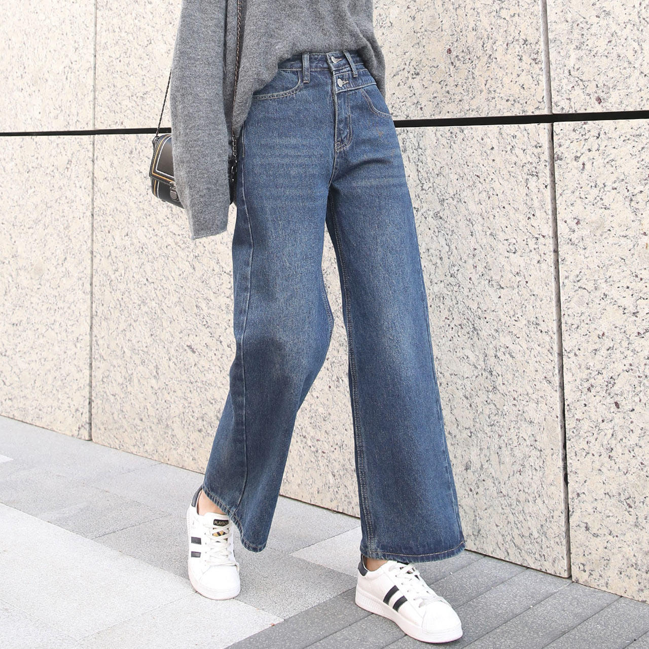 真维斯高腰秋装2020新款女牛仔裤 真维斯时尚牛仔裤