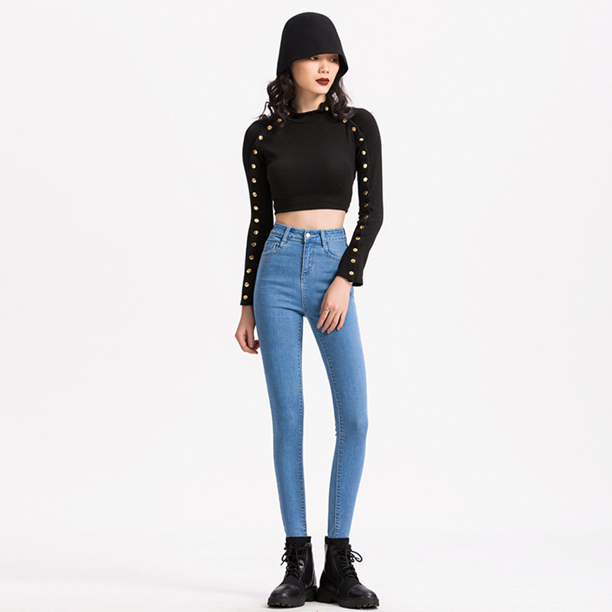 真维斯秋装新款显瘦高腰韩版九分裤 真维斯时尚牛仔裤