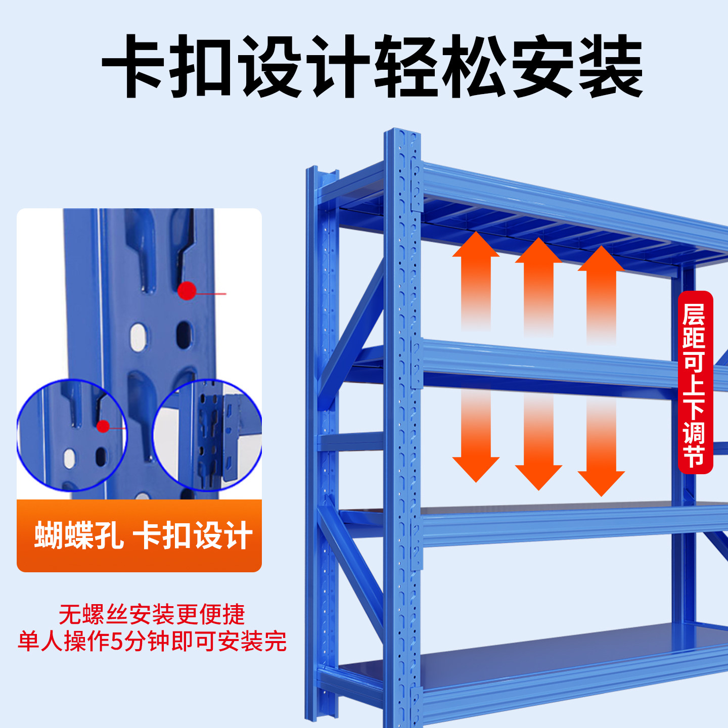 仓储货架置物架多层仓库重型超强承重储物架家用金属货物架铁架子