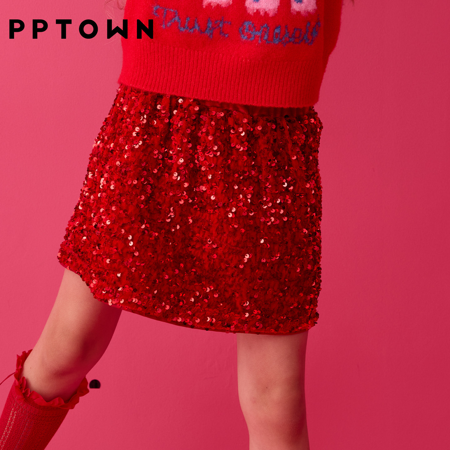 女童半身裙新款儿童珠片闪闪亮片短裙子A字秋冬装公主裙新年童装,淘宝优惠券,粉丝福利购,淘宝优惠卷