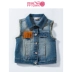 Pptown quần áo trẻ em nữ denim vest 2019 xuân mới lớn trẻ em gái vest vest trẻ em - Áo ghi lê