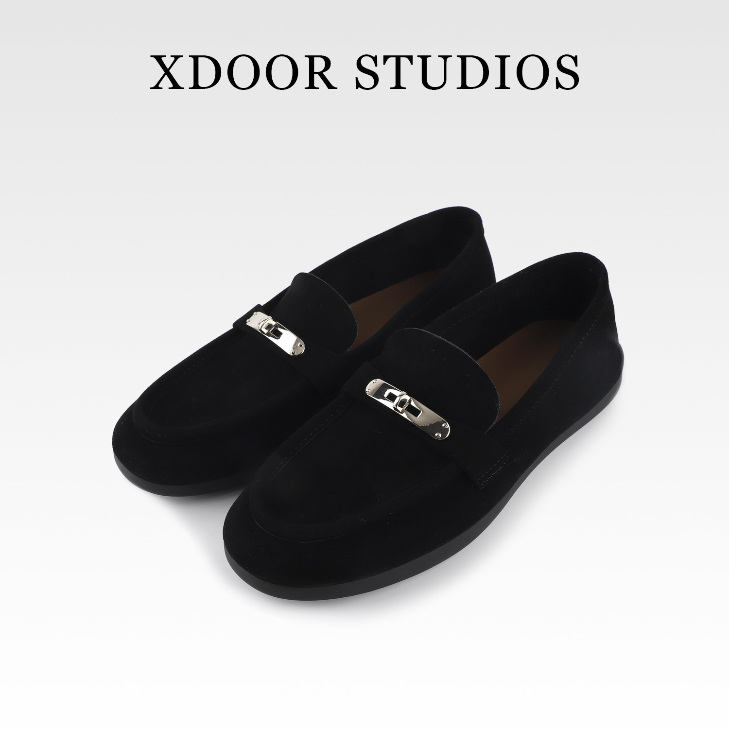 【绒梦溯光】XDOOR STUDIOS锁扣真皮乐福鞋女懒人一脚蹬豆豆单鞋,淘宝优惠券,粉丝福利购,淘宝优惠卷