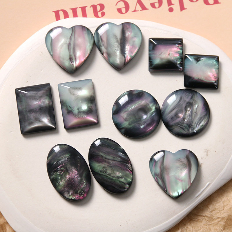 暗黑风极光流沙质感桃心方形diy树脂配件耳饰发夹手机壳材料,淘宝优惠券,粉丝福利购,淘宝优惠卷