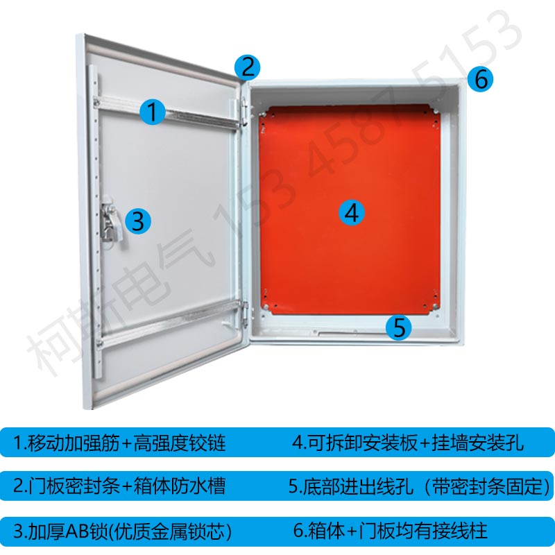 1.2加厚室内配电箱工厂控制箱明装电控箱布线箱500*600定做基业箱 - 图2