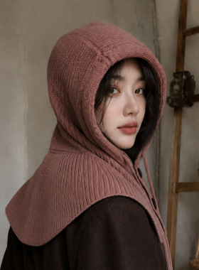 女款巴拉克拉法帽围脖一体防寒