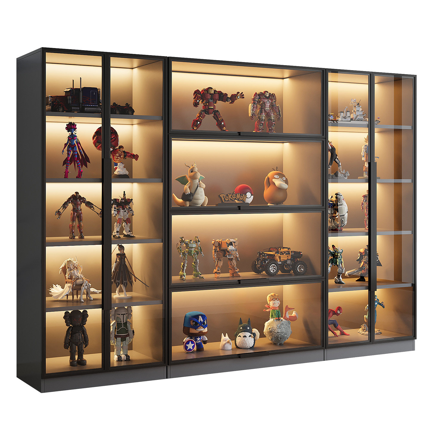 玻璃门展示柜产品陈列收纳家用玩具适用模型手办积木摆件书柜酒柜,淘宝优惠券,粉丝福利购,淘宝优惠卷