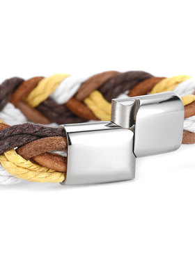 情侣编织钛钢卡扣手串