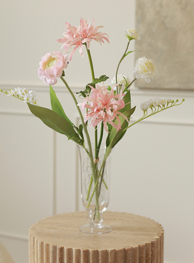 优质仿真花客厅插花法式玻璃花瓶