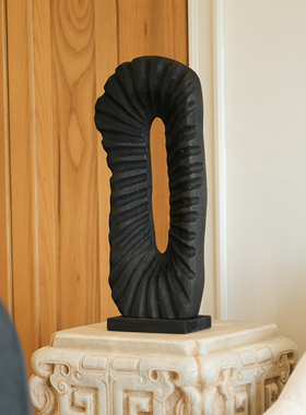 碳化实木，创意抽象软装摆件