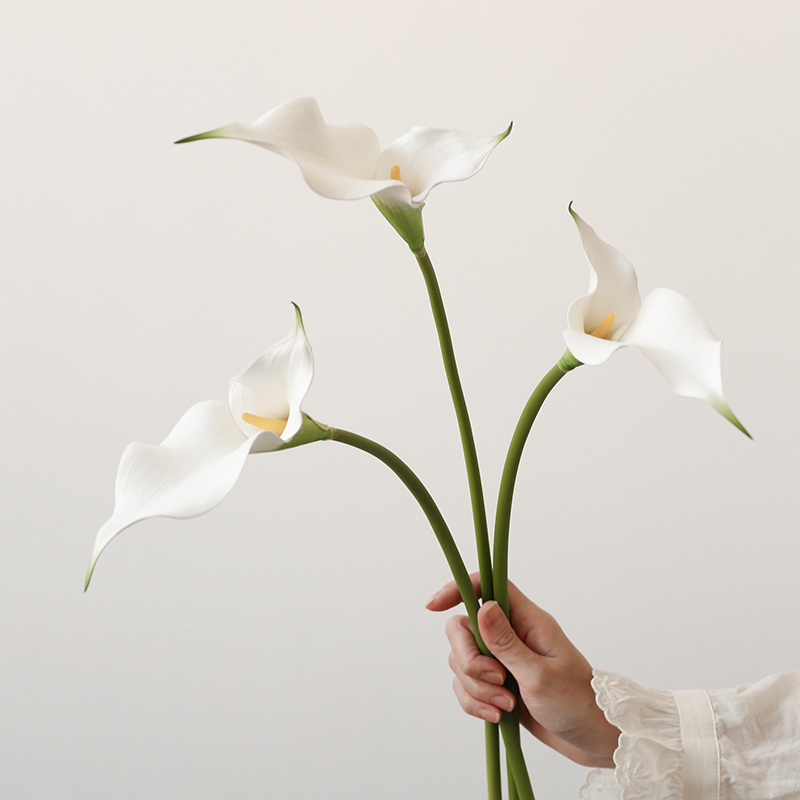 ladylike 手感双瓣马蹄莲假花仿真花摆件 葫芦陶瓷花瓶高级感客厅 - 图0