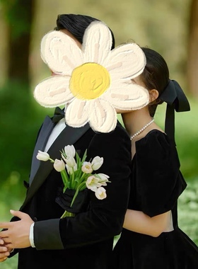 浪漫赫本风婚纱摄影道具 浪漫复古拍照主题 婚纱照手拿欧式镂空板