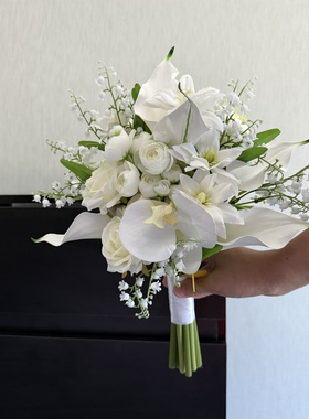 new影楼拍照道具仿真花ins风森系婚礼手捧花毕业花束流年花艺手作