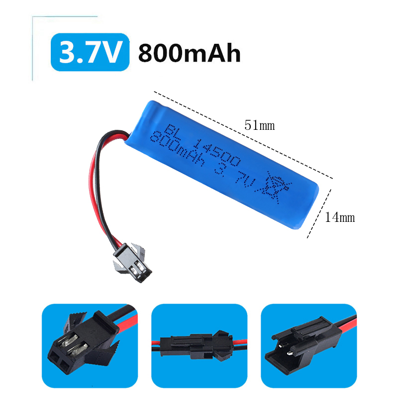 3.7V锂电池18650充电器越野遥控车挖掘机玩具14500电池7.4V电动枪 - 图3