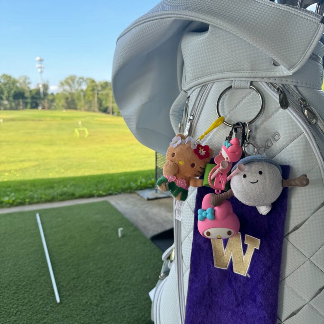 Cute little pendant! Cute golf doll HelloKitty golf club pendant trendy pendant