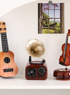 紫香凝ins风复古怀旧摆件留声机