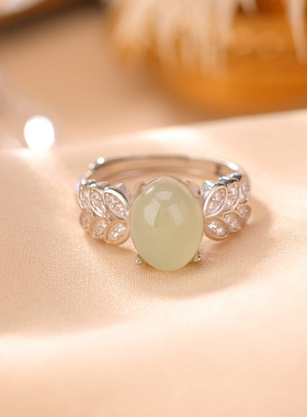 新中式复古个性麦穗蛋面戒指