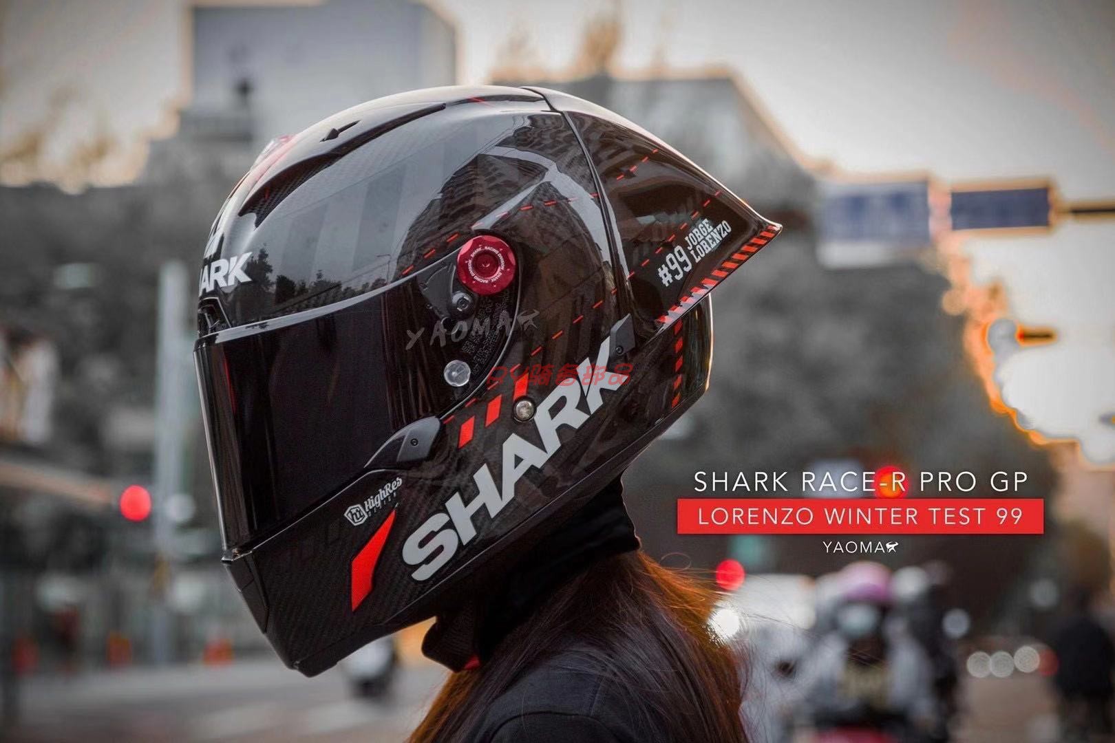 RY骑备部品SHARK鲨鱼洛伦佐雷丁碳纤维RACE R PRO GP大尾翼赛车盔-图3