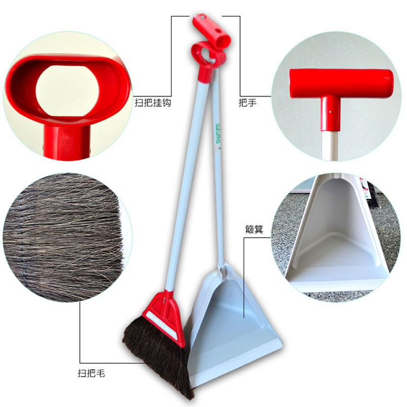 日本进口azuma天然棕毛扫把簸箕套装扫帚家用懒人扫地笤帚神器 - 图2