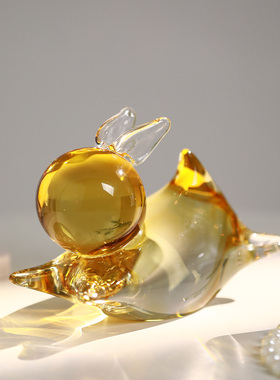 创意艺术玻璃兔子摆件