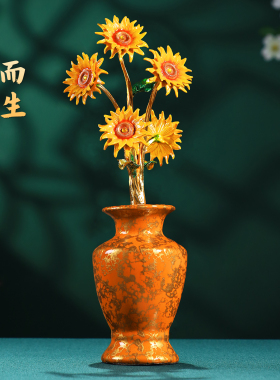 送礼佳品！创意向日葵花瓶摆件