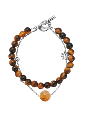 新品串珠手链黑曜石马粉晶烟灰玛瑙紫玉金虎眼葡萄石黄虎眼黄塔晶