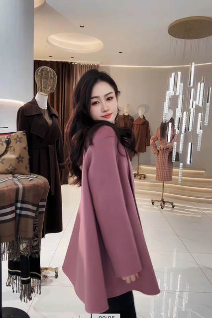 S KBKZ authentic double-sided woolen French Hepburn style slim short coat cloak shawl coat