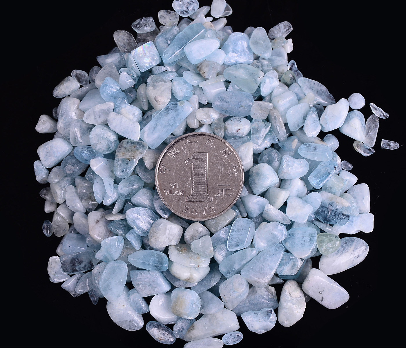 天然水晶消磁石碎石碎水晶海蓝宝青金橄榄石天河石碎石送消磁碗 - 图1