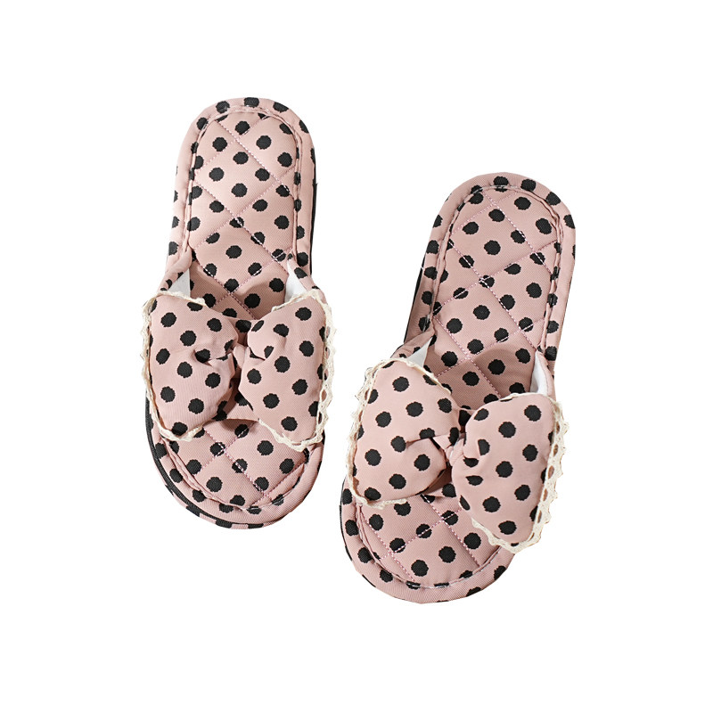 2024新款春秋纯棉布艺加厚三层防噪音男女情侣无声家居室内拖鞋 - 图3