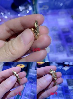 S99纯银镀金大牙齿包银吊坠纯银狗牙银套镶嵌防裂银套