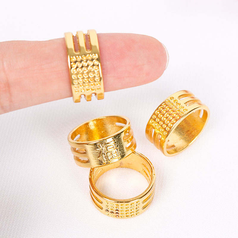 金属铜十字绣缝纫DIY顶针压针器顶针箍 抵戒指套顶针高级顶针 - 图1