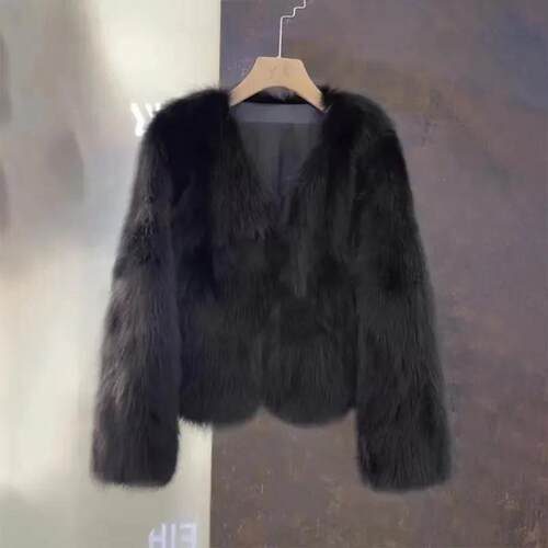 名媛洋气仿貂毛欧货皮毛一体外套女冬2025新款仿水貂绒派克服皮草 - 图0