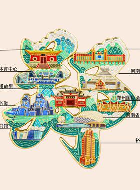 郑州字绘浮雕冰箱贴少林寺中国风河南文创旅游纪念品国潮节日礼盒