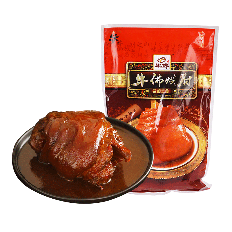长明牛佛烘肘1000g*2袋 猪蹄酱肘子烘肘熟食卤味美食零食四川特产 - 图3