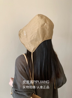 简约素雅～韩版棉麻系带渔夫帽女夏季遮阳文艺出游大头后开衩帽子