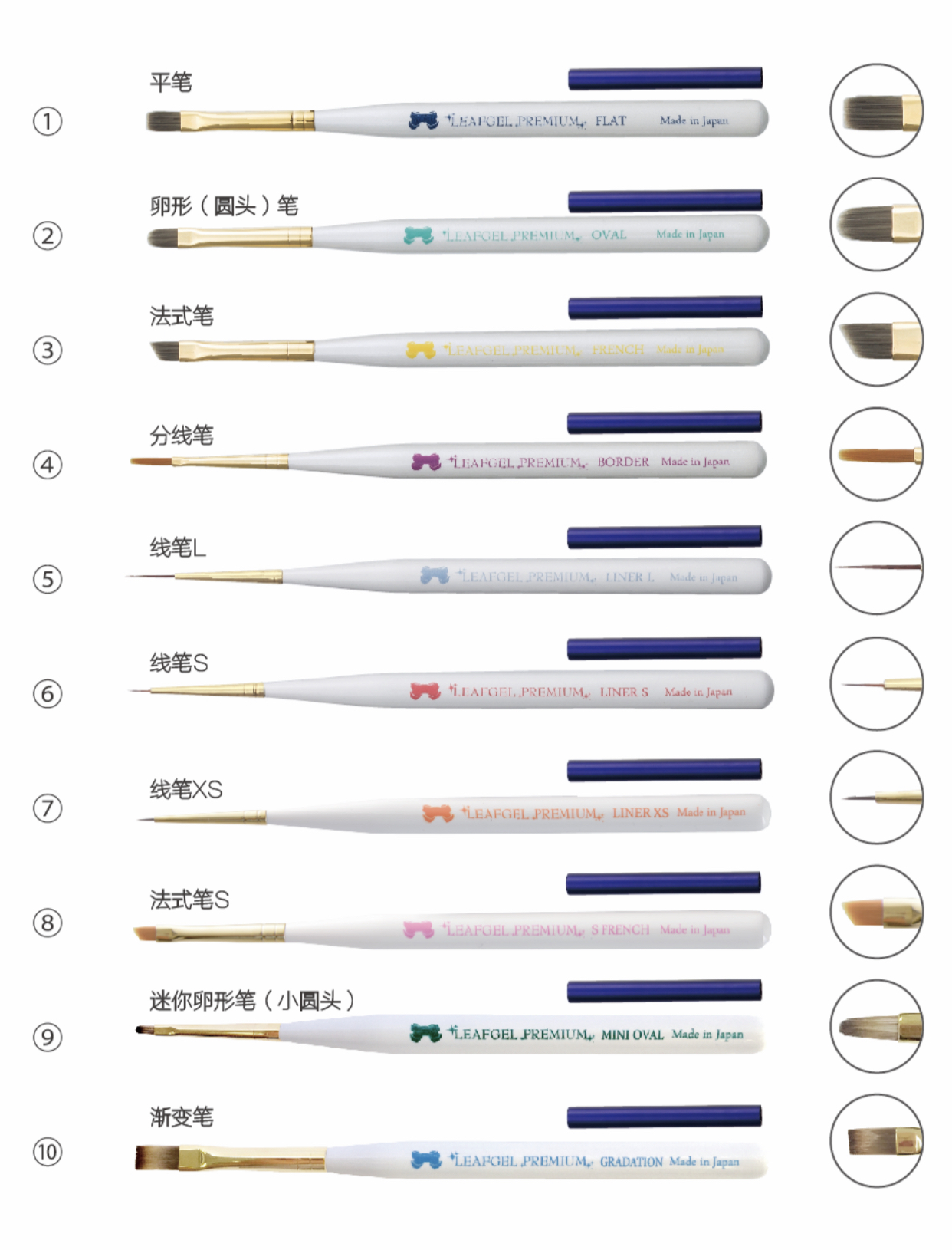 现货 正品leaf gel丽芙美甲光疗彩绘拉线法式凝胶笔带笔盖套装 - 图3