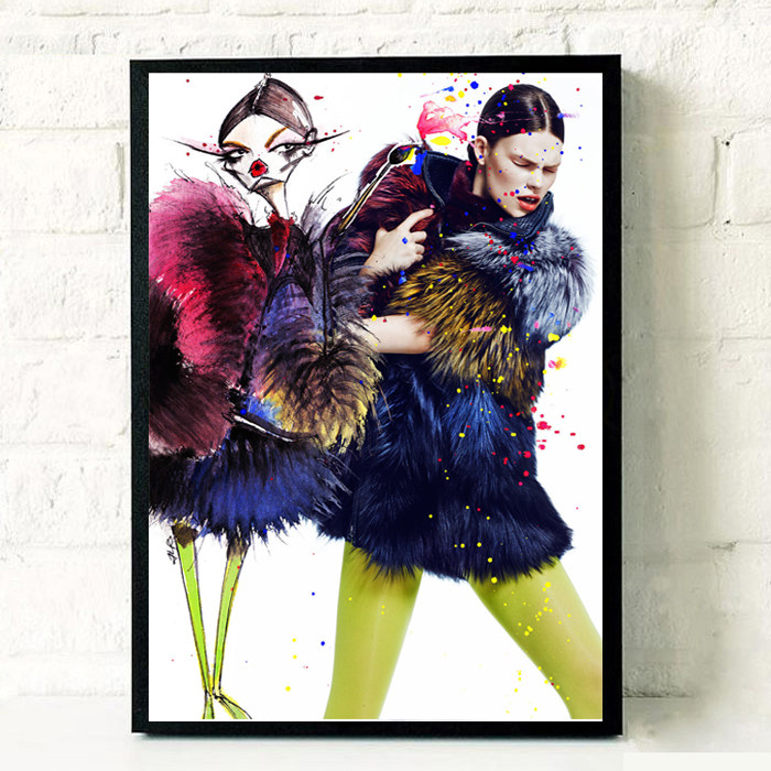 时尚走秀摩登女郎装饰画商场橱窗试衣间模特墙壁画服装女装店挂画,淘宝优惠券,粉丝福利购,淘宝优惠卷