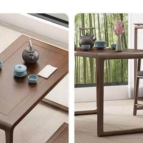 新中式阳台桌老榆木爆款现代仿古胡桃色茶桌小型家用阳台桌椅组合,淘宝优惠券,粉丝福利购,淘宝优惠卷