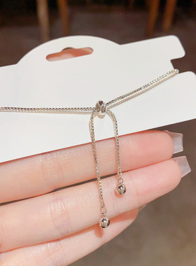 复古星星月亮贝壳猫眼石抽拉式手链镶钻锆石轻奢高端小众级设计感