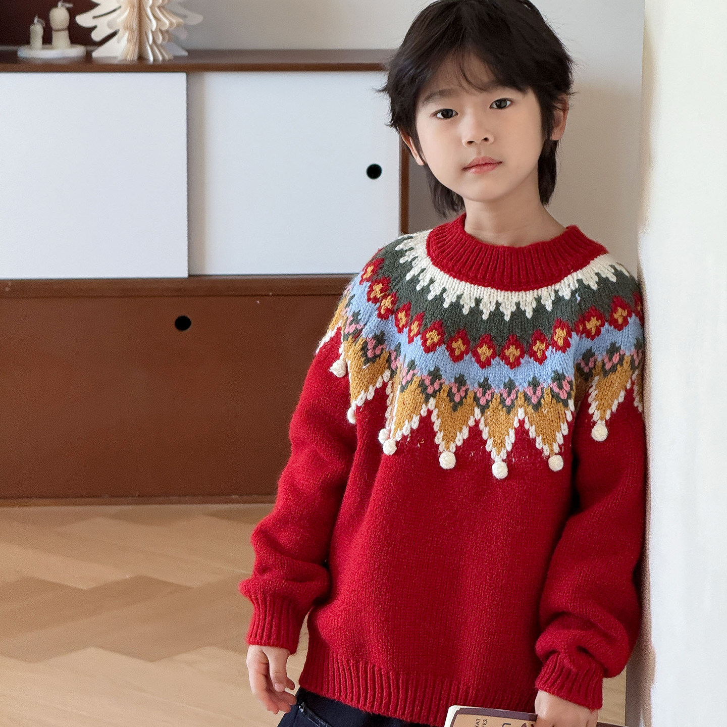 2025冬季新男女童柔软费尔岛毛衣儿童圣诞针织衫上衣童装新年年服,淘宝优惠券,粉丝福利购,淘宝优惠卷