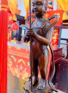 全铜五方童子焰口施食坐台配杆