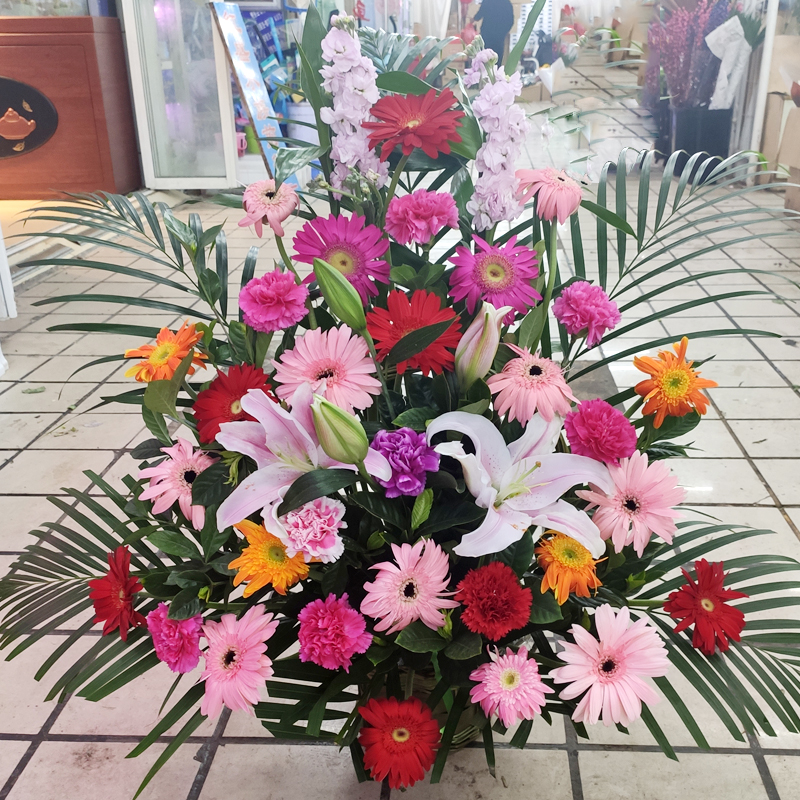 青岛同城鲜花速递精品花篮送货上门长辈老师生日祝寿探望鲜花花篮