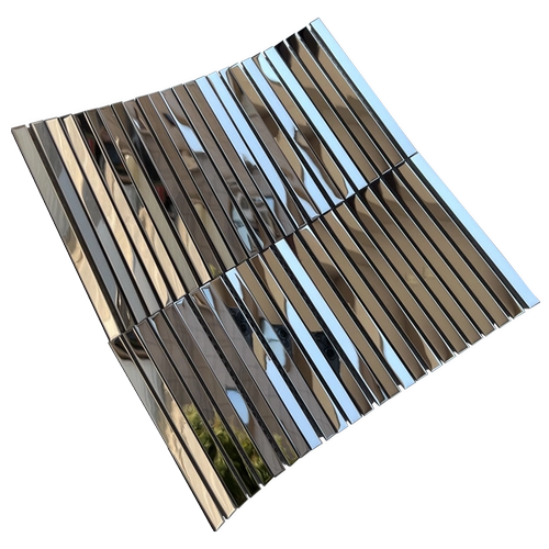 Серебряная металлическая мозаика из нержавеющей стали на стену, зеркальный эффект