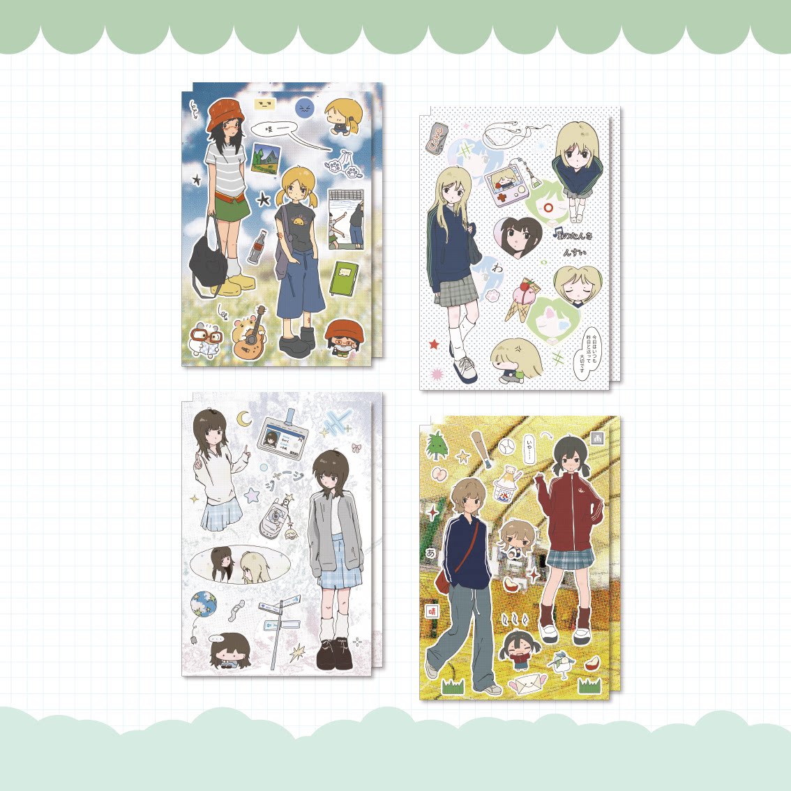 Lazixing new summer style character stickers Japanese and Korean girl handbook Guka mobile phone diy stickers