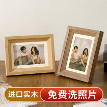 Photo printing plus photo frame custom washing photo made into album frame 7 inch pendulum table swing piece 6 6 inch solid wood hanging wall