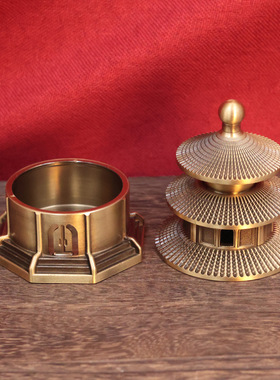 黄铜 天坛香炉熏香炉家用香炉室内宝塔 香炉创意香炉家居桌面摆件