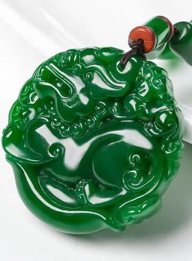 【力推款】正品和田绿貔貅吊坠招财进宝百搭时尚复古送长辈节日礼