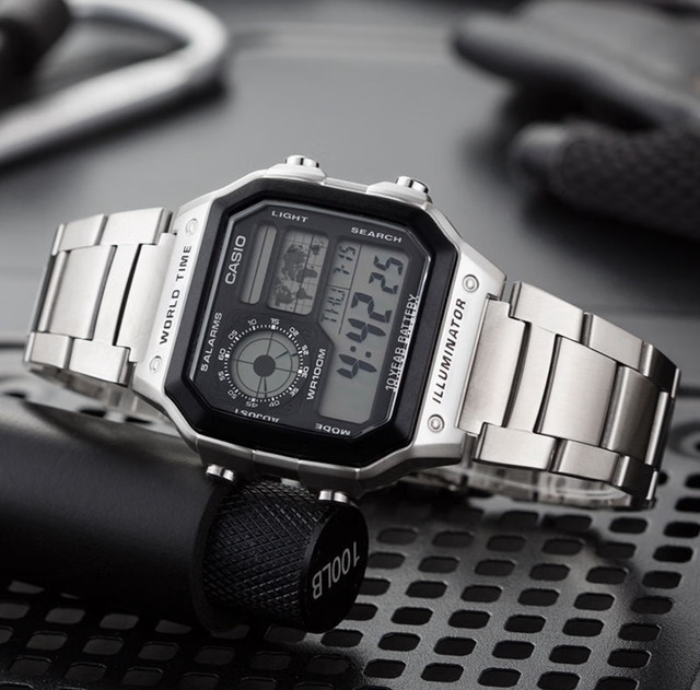 Men's watch Casio student watch retro trend casio small square waterproof watch AE-1200WHD-1A