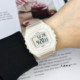 Casio watch female CASIO W-218HC-4A2 light pink sports student waterproof small square electronic watch