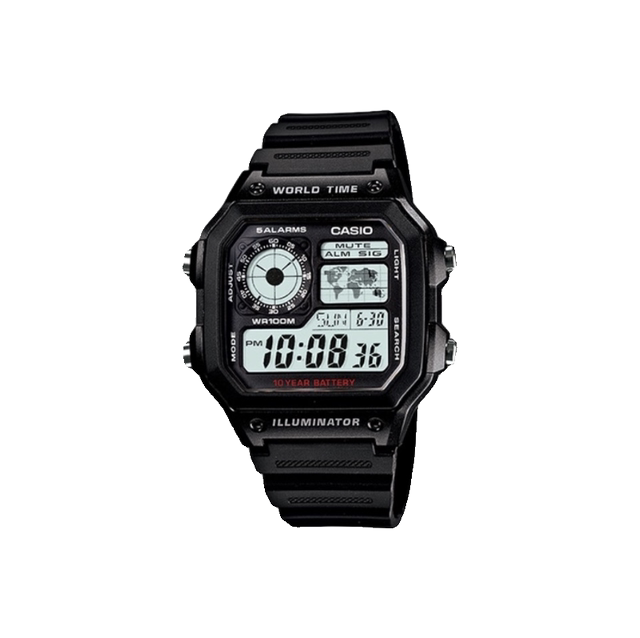 Casio Casio watch male and female student sports wearable swimming waterproof small square AE-1200WH-1A