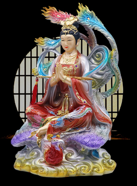 道家九天玄女神像树脂供奉摆件